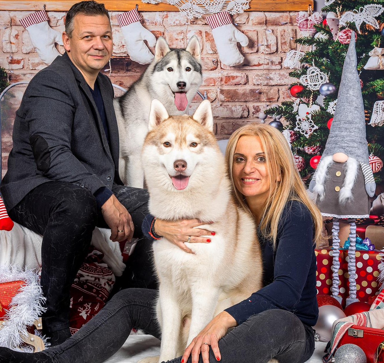 szibériai husky gazdájával
